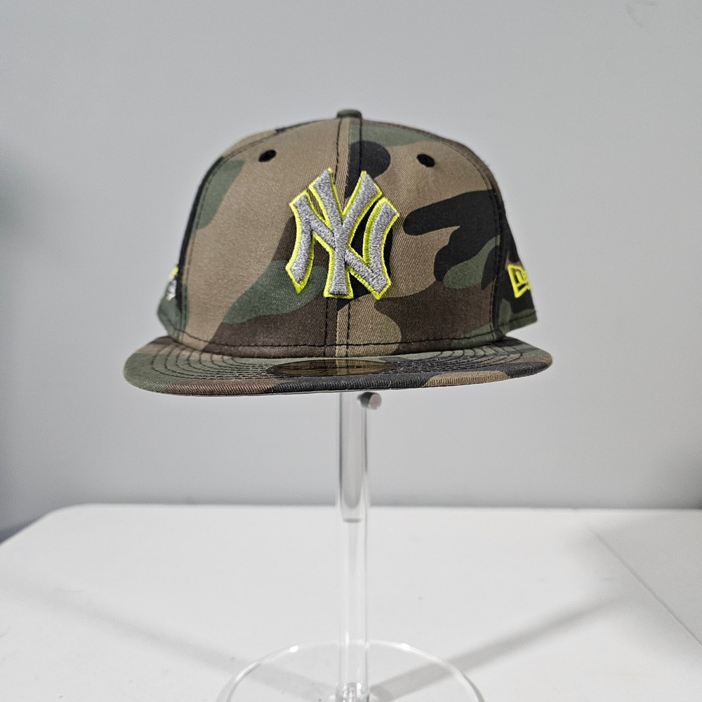 New Era 59FIFTY Fitted‎ Hat Mens 7 1/2 Camo NY Yankees 1996 World Series Patch
